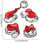 Cartoon Santa Hats Wall Decal Sticker Set