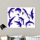 Happy Blue Dolphins Wall Decal
