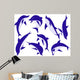 Happy Blue Dolphins Wall Decal