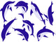 Happy Blue Dolphins Wall Decal