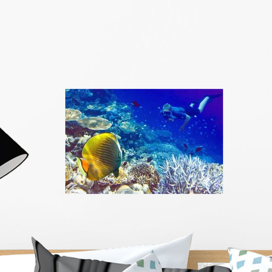Maldives Diver Ocean and Wall Decal