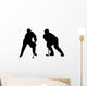 Illustration of Playing Ice Hockey Wall Decal