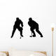 Illustration of Playing Ice Hockey Wall Decal