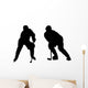 Illustration of Playing Ice Hockey Wall Decal