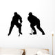 Illustration of Playing Ice Hockey Wall Decal
