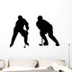 Illustration of Playing Ice Hockey Wall Decal