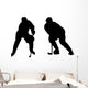 Illustration of Playing Ice Hockey Wall Decal