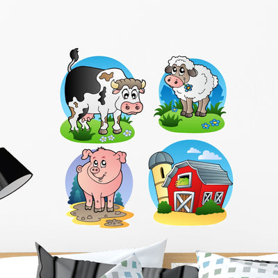 Various Farm Animals 1 shown on a wall