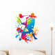 Soccer Players With a Soccer Ball Wall Decal