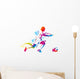 Soccer player kicks the ball Wall Decal