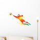 The football goalkeeper catches the ball Wall Decal