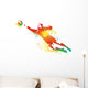 The football goalkeeper catches the ball Wall Decal