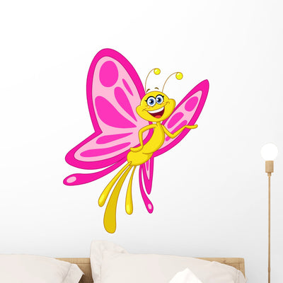 Butterfly Wall Decal shown on a wall
