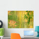 lotus and bamboo background . Wall Mural
