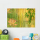 lotus and bamboo background . Wall Mural