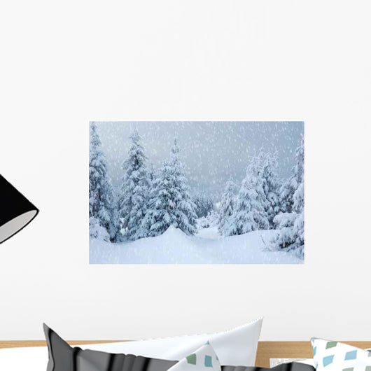 Winter Landscape Mountains Wall Decal Design 2