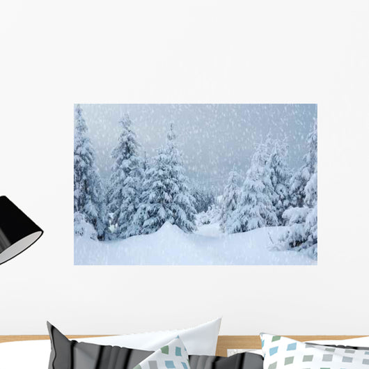 Winter Landscape Mountains Wall Decal Design 2
