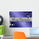Christmas Card Blue Wall Mural