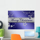 Christmas Card Blue Wall Mural