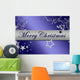 Christmas Card Blue Wall Mural