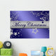Christmas Card Blue Wall Mural