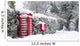 Red telephone and post box in the snow Wall Mural