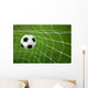Goal. a soccer ball in a net. Wall Mural
