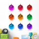 Set Color Christmas Balls Wall Mural