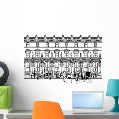 Street Paris with Horse shown on a wall