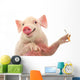 Pig Smoking Cigarette Wall Mural