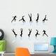 Little Gymnast Silhouettes Wall Decal Sticker Set