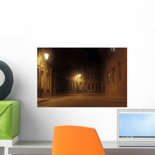 Deserted Foggy Street Wall Decal