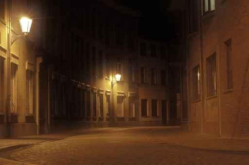 Deserted Foggy Street Wall Decal