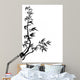 Black Bamboo White Wall Mural