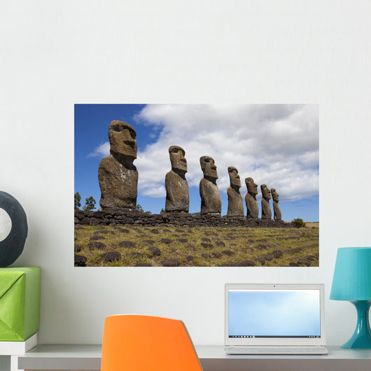 Ahu Akivi, easter Iceland, chile, moai Wall Mural