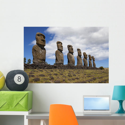 Ahu Akivi, easter Iceland, chile, moai Wall Mural