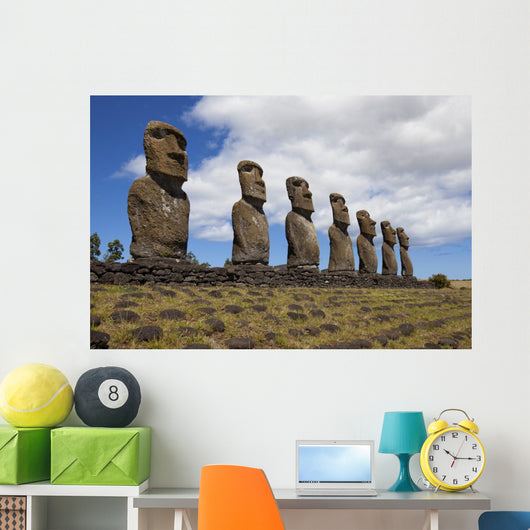 Ahu Akivi, easter Iceland, chile, moai Wall Mural