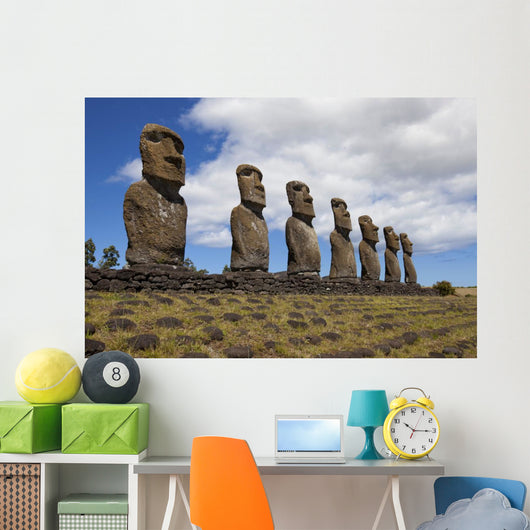 Ahu Akivi, easter Iceland, chile, moai Wall Mural