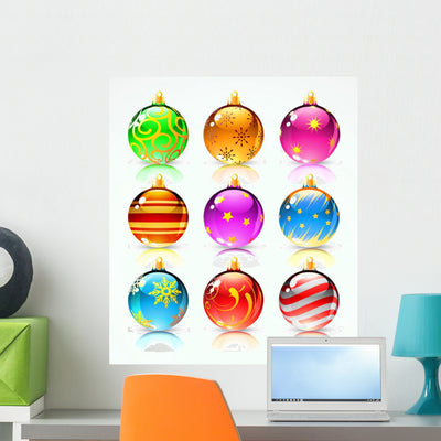 Christmas Decoration Wall Stickers shown on a wall