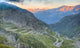 Old road with tight serpentines  of the St. Gotthard pass Wall Mural