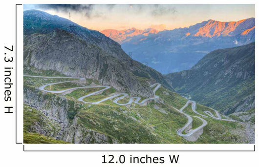 Old road with tight serpentines  of the St. Gotthard pass Wall Mural