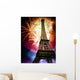 eiffel with fireworks Wall Mural