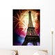 eiffel with fireworks Wall Mural