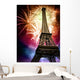 eiffel with fireworks Wall Mural
