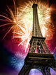 eiffel with fireworks Wall Mural