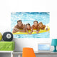 Young Family Parents With Children in Pool Wall Mural