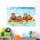 Young Family Parents With Children in Pool Wall Mural