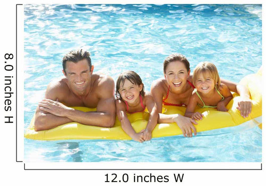 Young Family Parents With Children in Pool Wall Mural