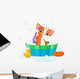 Grooming bathing Cat Wall Decal