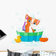 Grooming bathing Cat Wall Decal